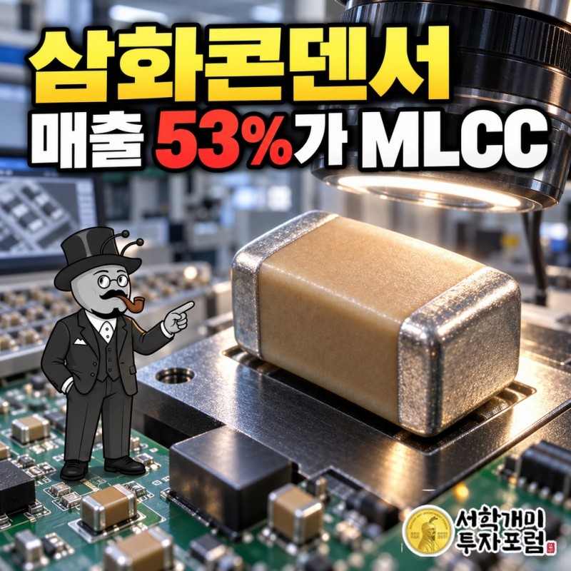 삼화콘덴서 매출의 53%를 차지하게 된 작은 MLCC 부품을 크게 확대해 보여 주는 표지