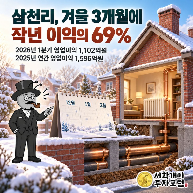 삼천리의 겨울 난방 도시가스 공급을 상징하는 커버 이미지