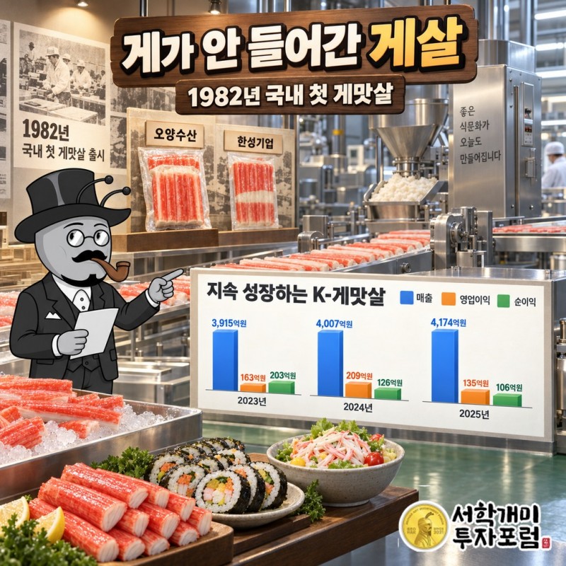 1982년 오양수산이 국내 첫 게맛살을 개발한 뒤 한성기업과 함께 시장을 이끌어 온 흐름