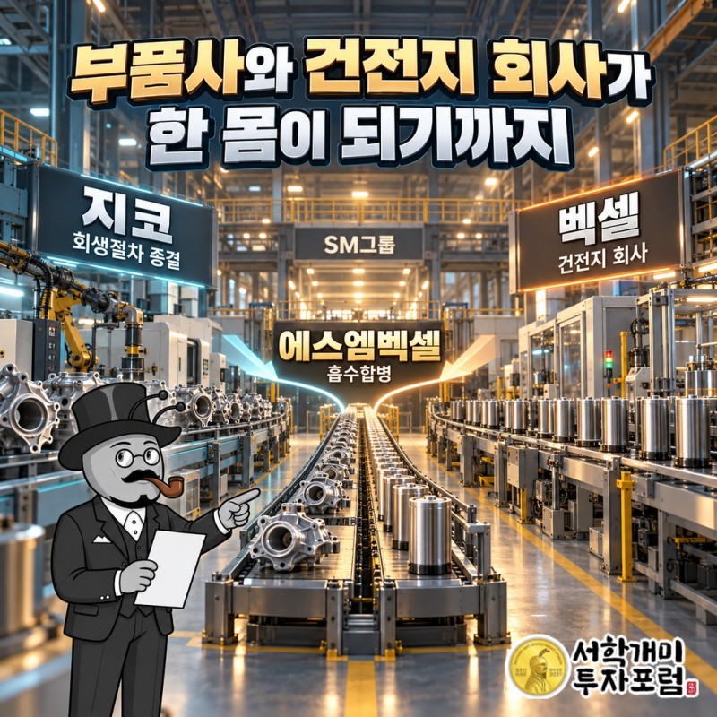2022년 4월 지코와 벡셀의 합병부터 SM그룹 특수관계인 지분 89% 돌파까지의 흐름