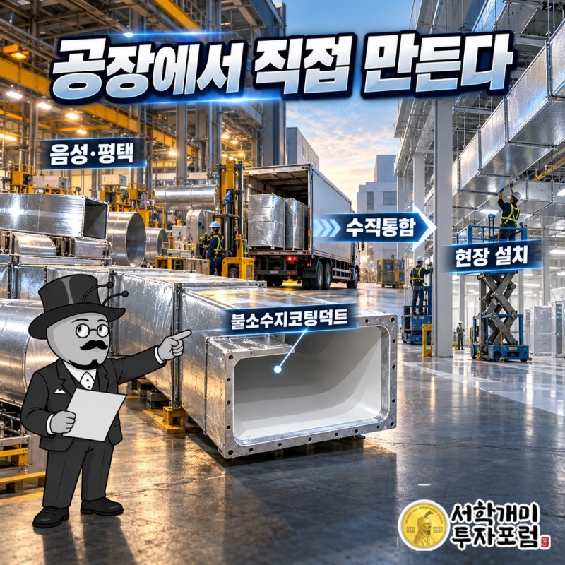 음성·평택 공장에서 만든 불소수지코팅덕트가 공사 현장으로 가는 과정