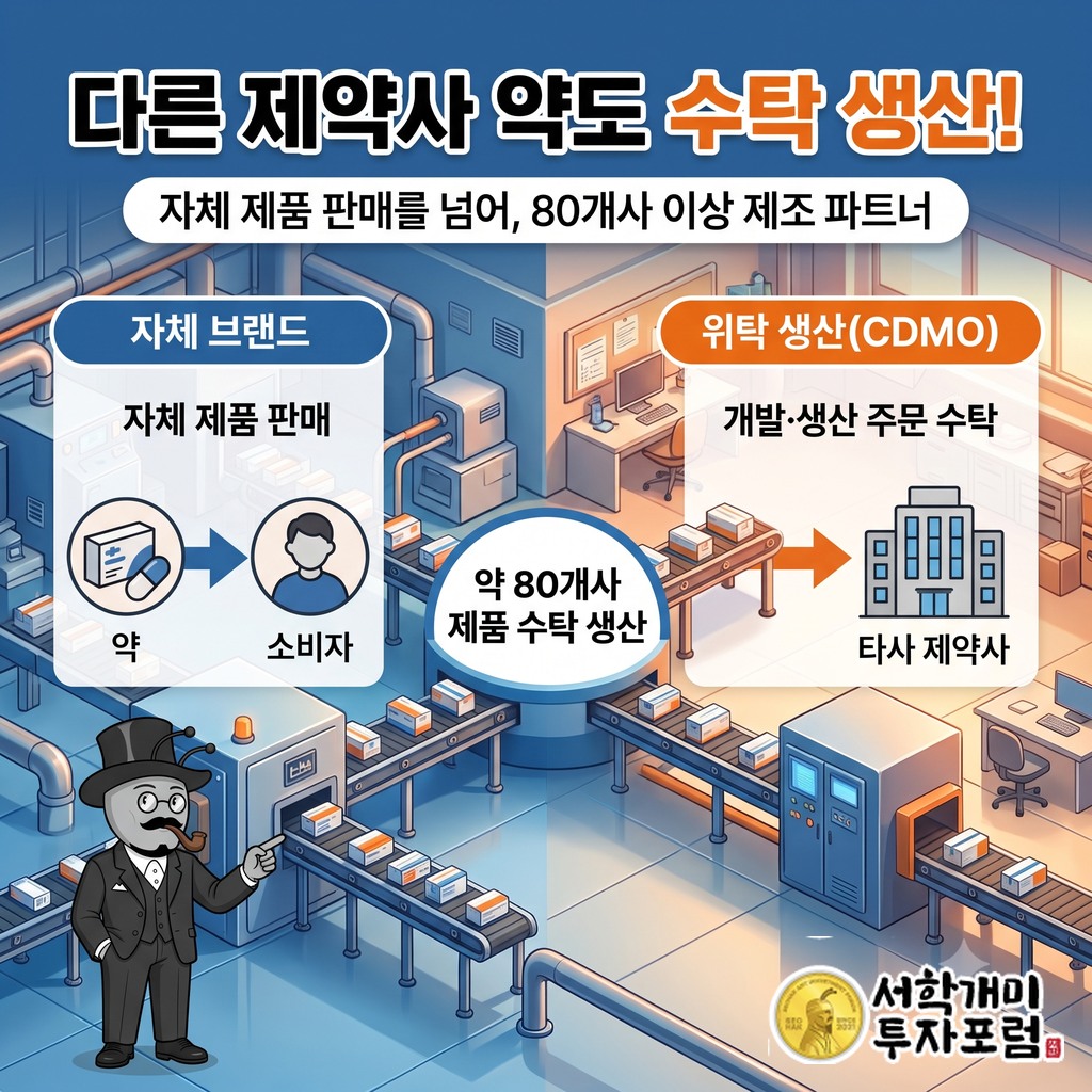 자체 상표 판매와 다른 제약사의 수탁생산으로 나뉘는 고객 관계