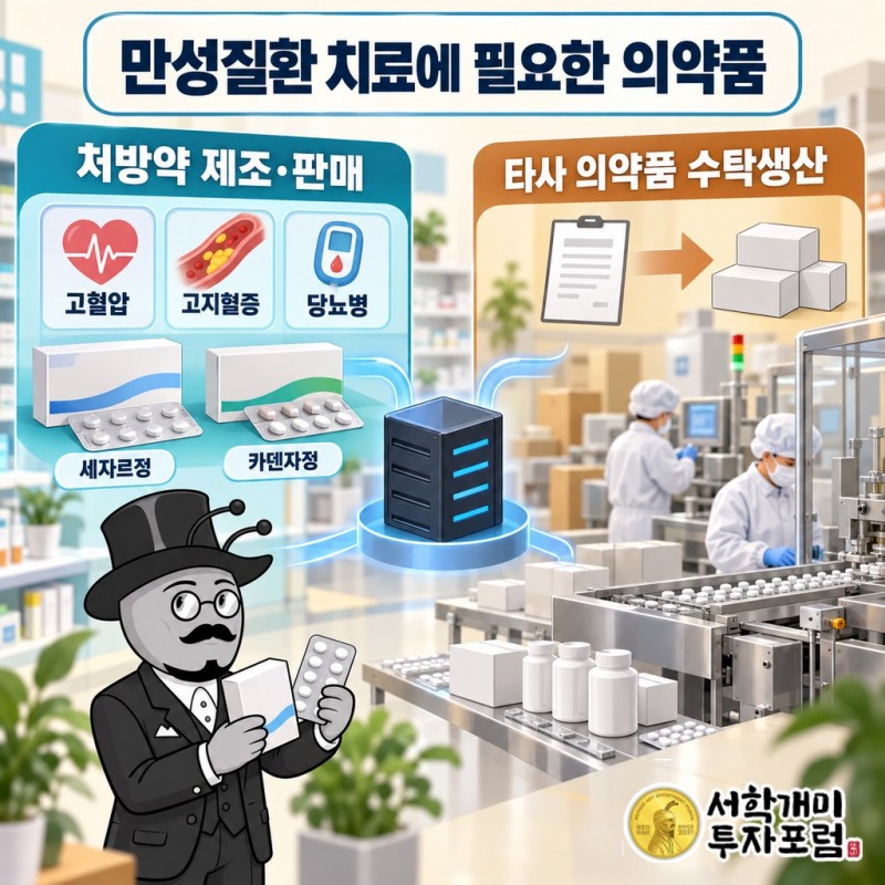 만성질환 처방약 판매와 타사 의약품 수탁생산으로 구성된 삼익제약의 사업 구조