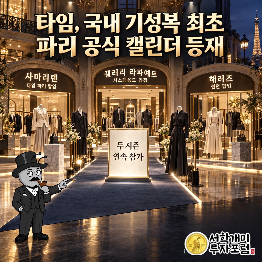 타임 파리의 공식 캘린더 등재와 사마리텐 팝업, 시스템옴므의 라파예트·해러즈 진출