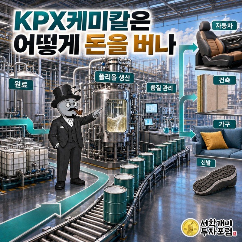 원료 매입부터 생산과 기업 고객 납품, 판매대금 회수까지 이어지는 KPX케미칼의 돈 흐름