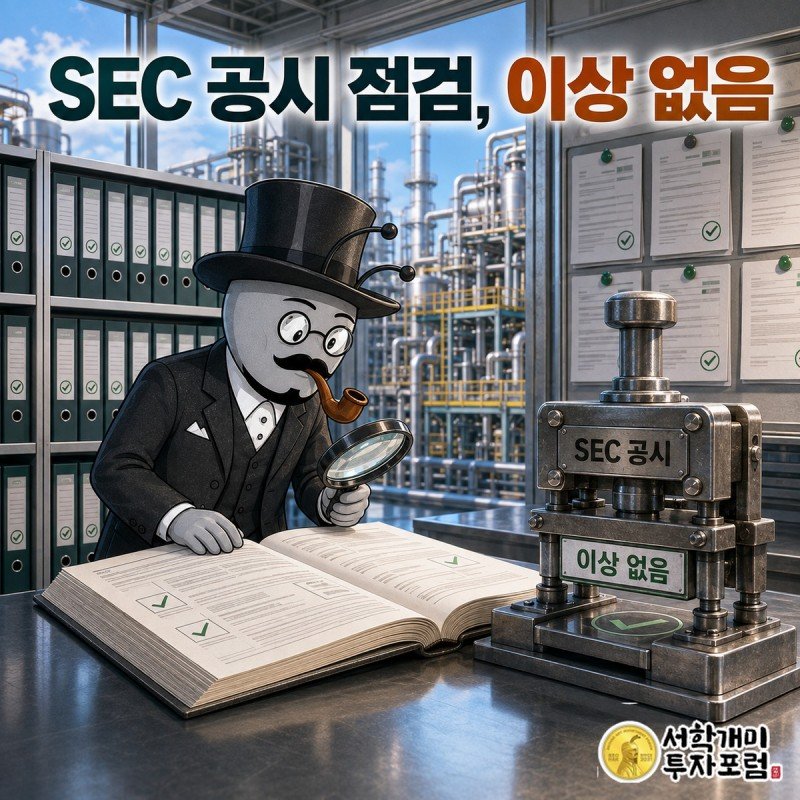 KPX케미칼 전자공시와 점검표를 펼쳐 실적 근거와 별도 경고 유무를 확인하는 장면