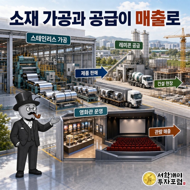 소재를 들여와 가공하고 판매하는 흐름 속에서 매출과 비용이 어떻게 연결되는지 설명하는 쎄니트 사업 구조