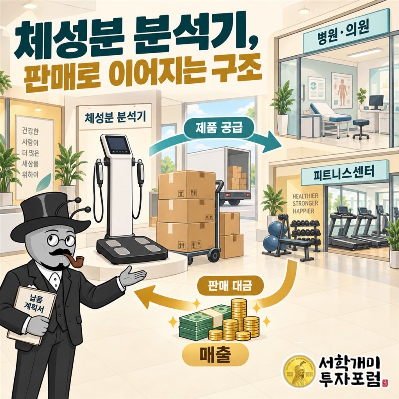 몸의 상태를 측정하는 기기의 쓰임과 제품 판매로 매출을 얻는 인바디의 사업 구조