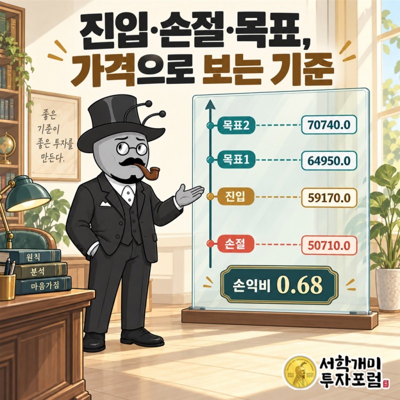 인바디의 진입과 손절, 목표1과 목표2를 구분해 표시한 앤트가드 가격 축