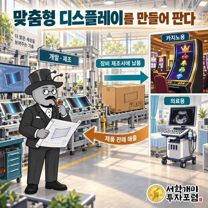 기업 고객에게 산업용 모니터를 공급하고 매출에서 비용을 거쳐 영업이익으로 이어지는 코텍의 사업 구조