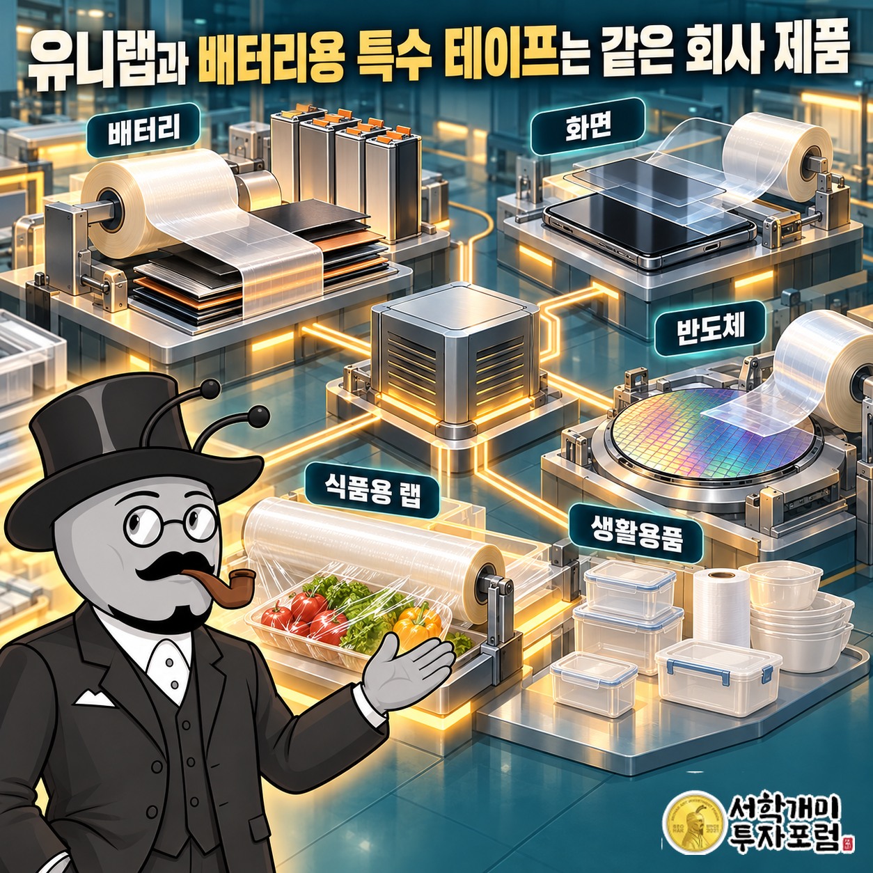 배터리·화면·반도체 공정용 소재와 식품포장·생활용품을 공급하는 테이팩스의 사업 구조