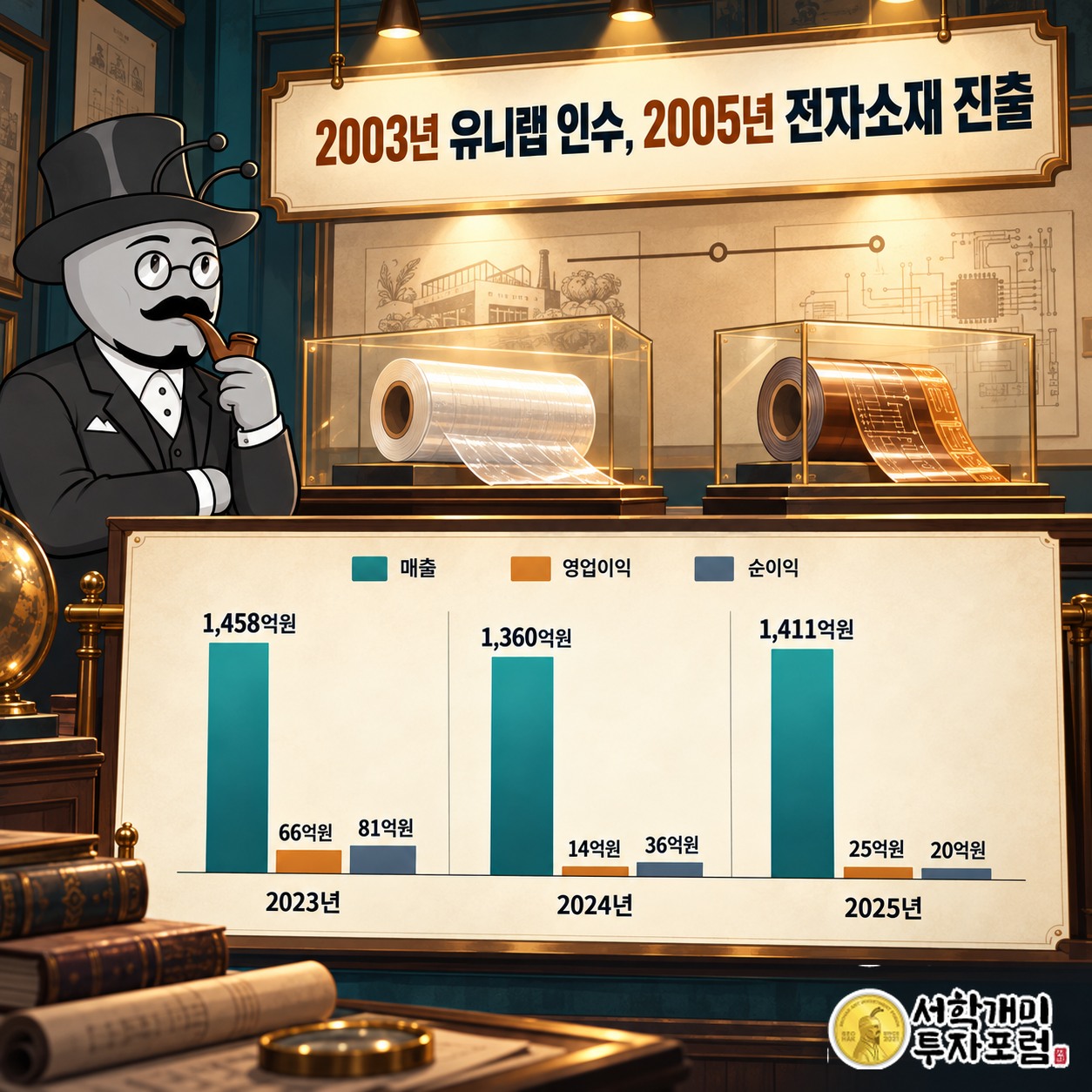 2003년 유니랩 인수와 2005년 전자소재용 테이프 시장 진출로 쌓인 사업 이력
