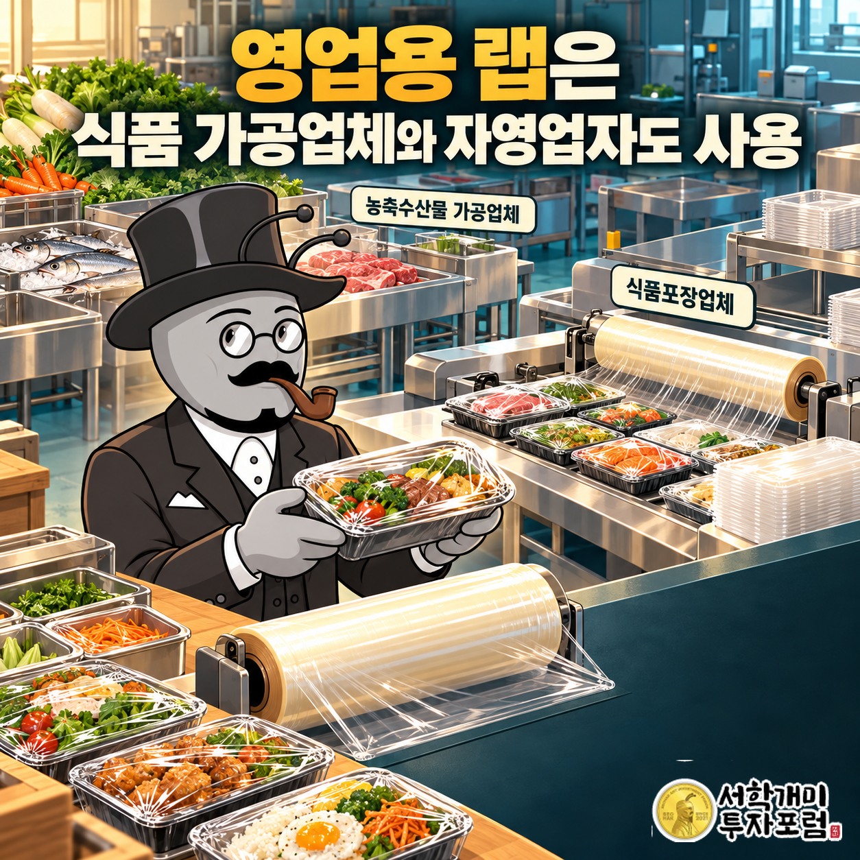 농축수산물 가공업체와 식품포장업체, 자영업자에게 공급되는 영업용 랩