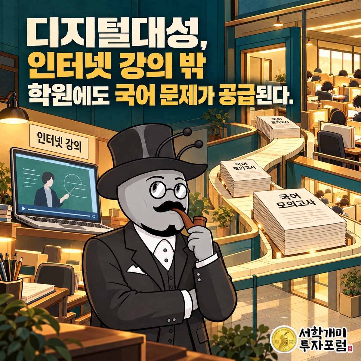 디지털대성의 인터넷 강의와 학원용 국어 문제 공급 경로를 함께 보여 주는 커버
