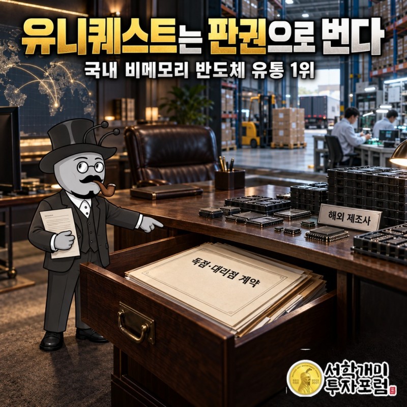 해외 제조사 판권 계약으로 국내 비메모리 반도체 유통 매출 1위로 꼽히는 유니퀘스트