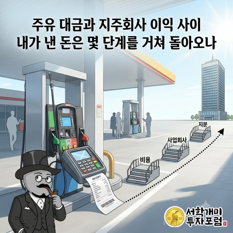 주유소에서 쓴 돈과 지주회사 GS의 이익 사이에 놓인 사업과 지분의 연결