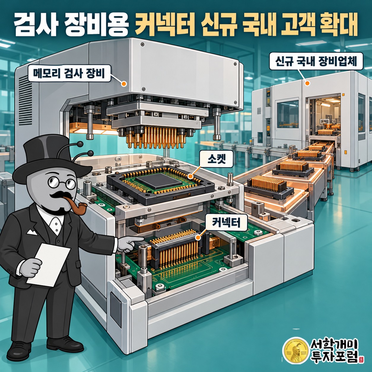 메모리 검사 장비에 쓰이는 소켓과 커넥터 및 신규 장비업체로 넓어진 공급 경로