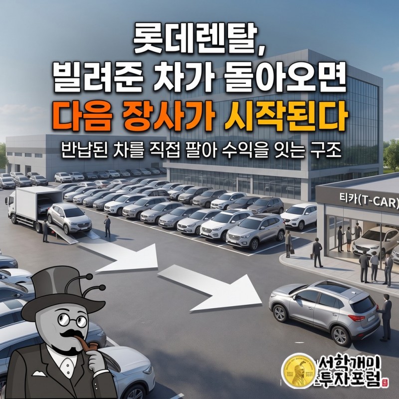 롯데렌탈이 빌려준 차를 회수해 중고차 구매자에게 직접 판매하는 과정