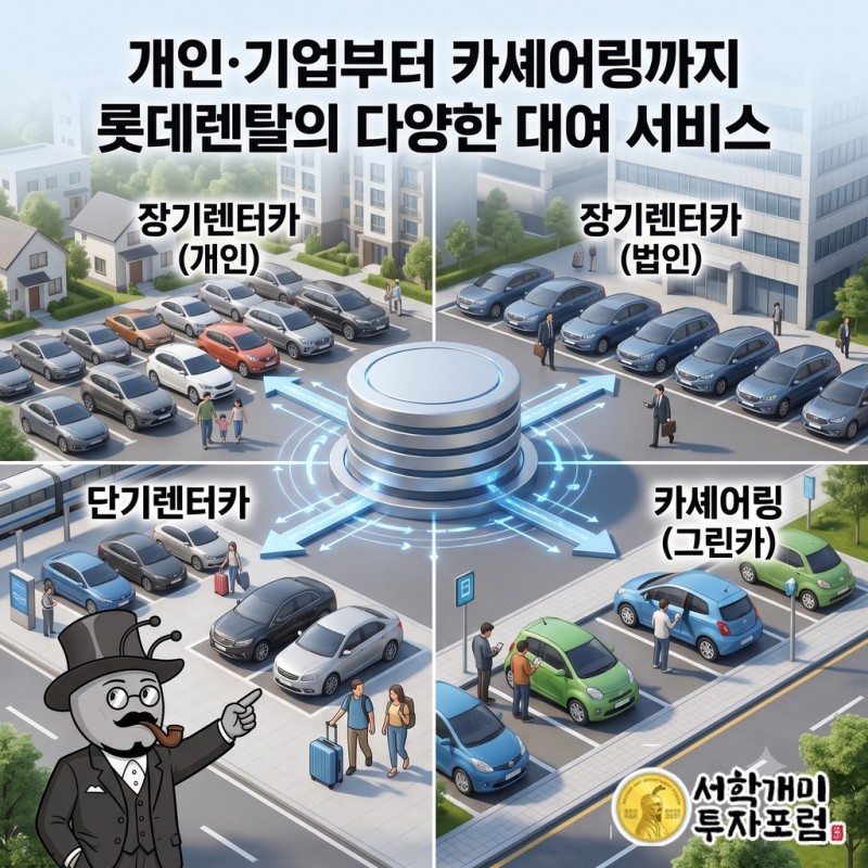 개인과 기업의 렌털료, 계약이 끝난 자동차의 판매대금으로 이어지는 롯데렌탈 사업 구조