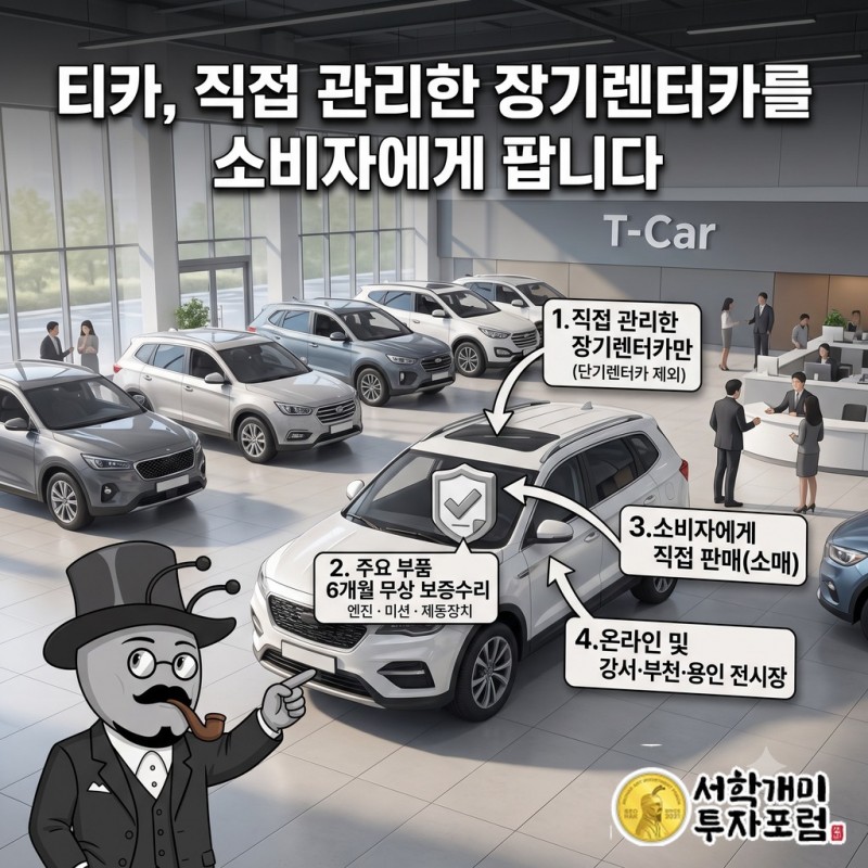 직접 관리한 장기렌터카를 소비자에게 판매하고 주요 부품 보증수리를 제공하는 티카