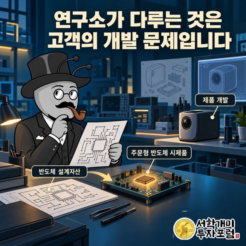 반도체 생산설비 없이 설계자산과 주문형 반도체 시제품 관련 개발을 다루는 매커스 연구소