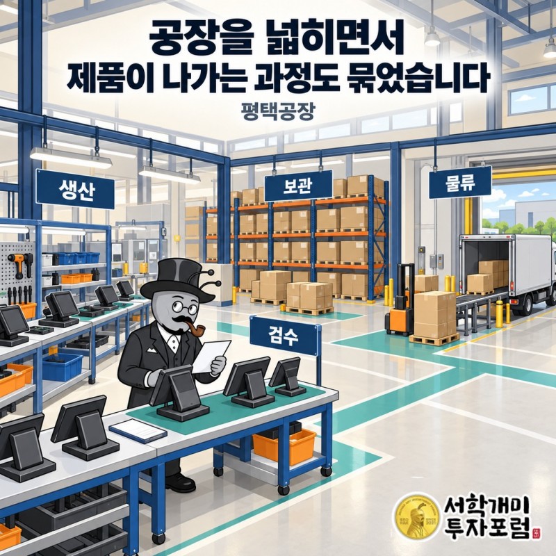 평택공장에서 생산·검수·보관·물류를 연계하는 운영 기반을 확대한 모습