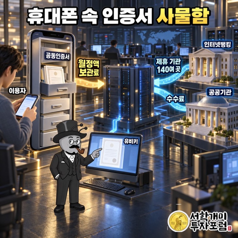 이용자 월정액 보관료와 140여 제휴 기관 수수료로 돈이 도는 인포바인 UBIKey 사업 구조