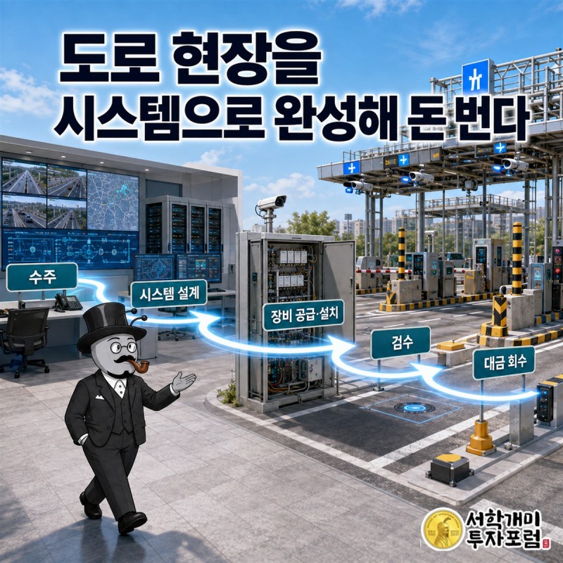 도로와 통행 현장의 요구가 시스템 주문과 구성 납품 검수 대금 회수로 이어지는 에스디시스템의 돈 흐름