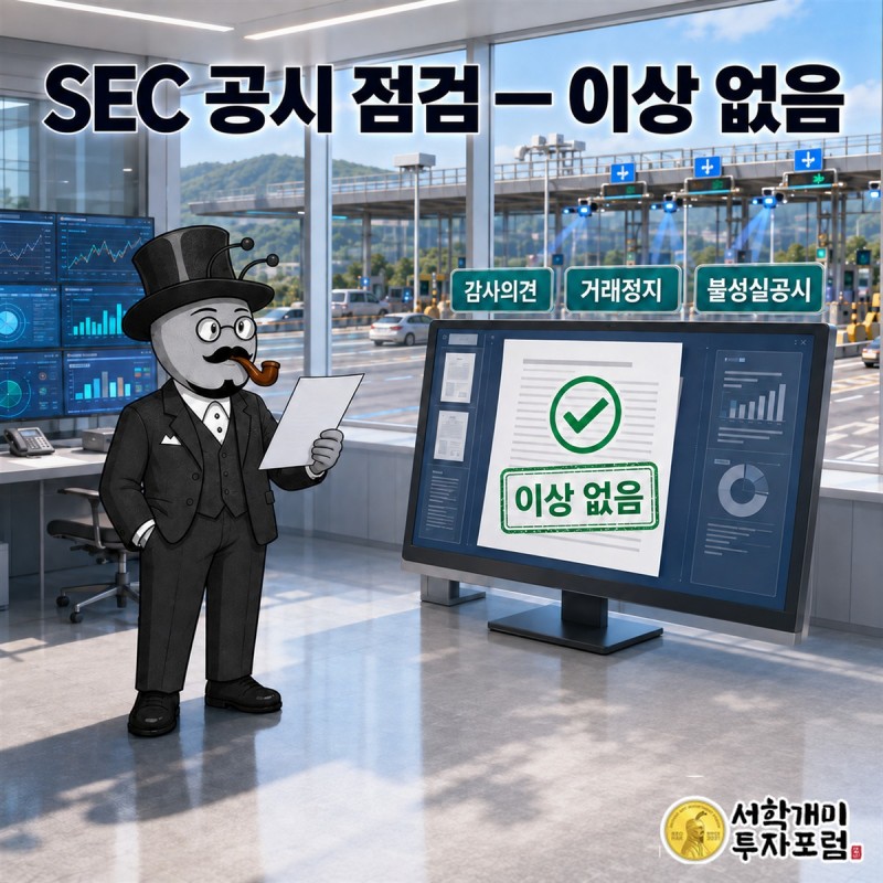 에스디시스템 전자공시에서 실적 근거와 별도 경고 유무를 차분히 확인하는 장면
