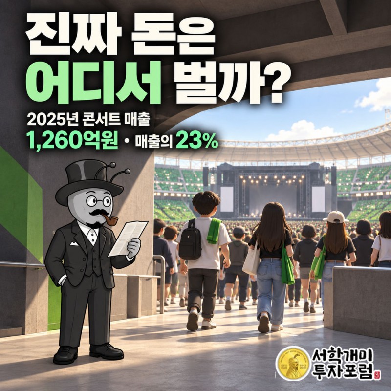 팬이 앨범·굿즈·공연 표에 돈을 내고 YG가 매출을 올리는 구조를 보여 주는 이미지