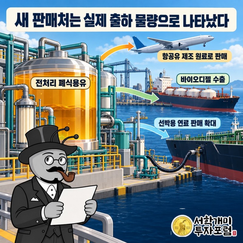 전처리 폐식용유 판매와 바이오디젤 수출, 선박용 연료 판매로 넓어진 제품과 판매 경로