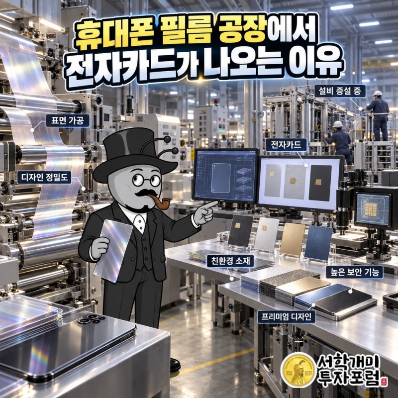 휴대폰 필름 공정의 표면 가공·디자인 기술이 전자카드 제조로 이어지는 흐름