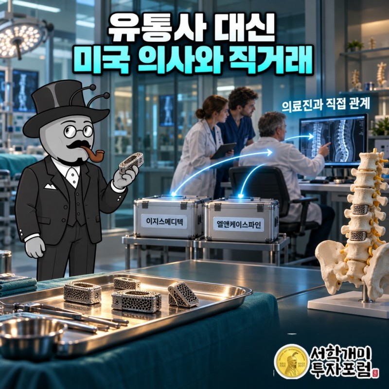 유통사 없이 미국 의료진 50명 이상과 직접 거래하는 직판 구조
