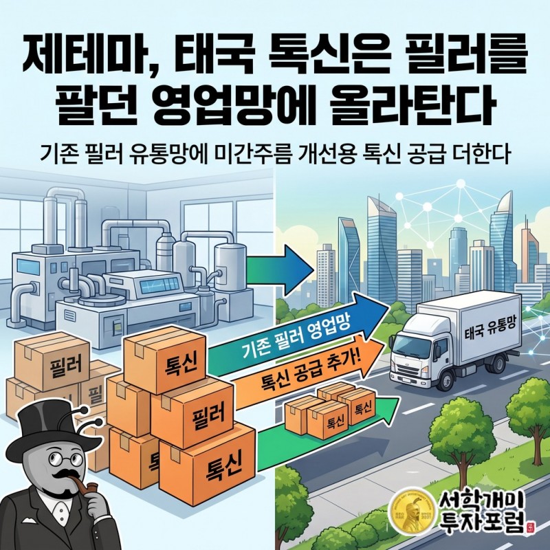 제테마가 필러를 판매해 온 태국 유통업체의 영업망에 미간주름 개선용 톡신 공급을 더하려는 사업 구조