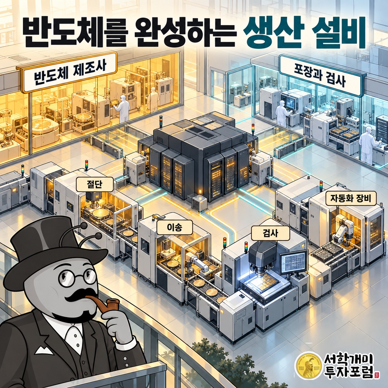 반도체 제조사와 포장·검사 전문 업체가 제너셈의 절단·이송·검사 장비를 구매하는 사업 구조