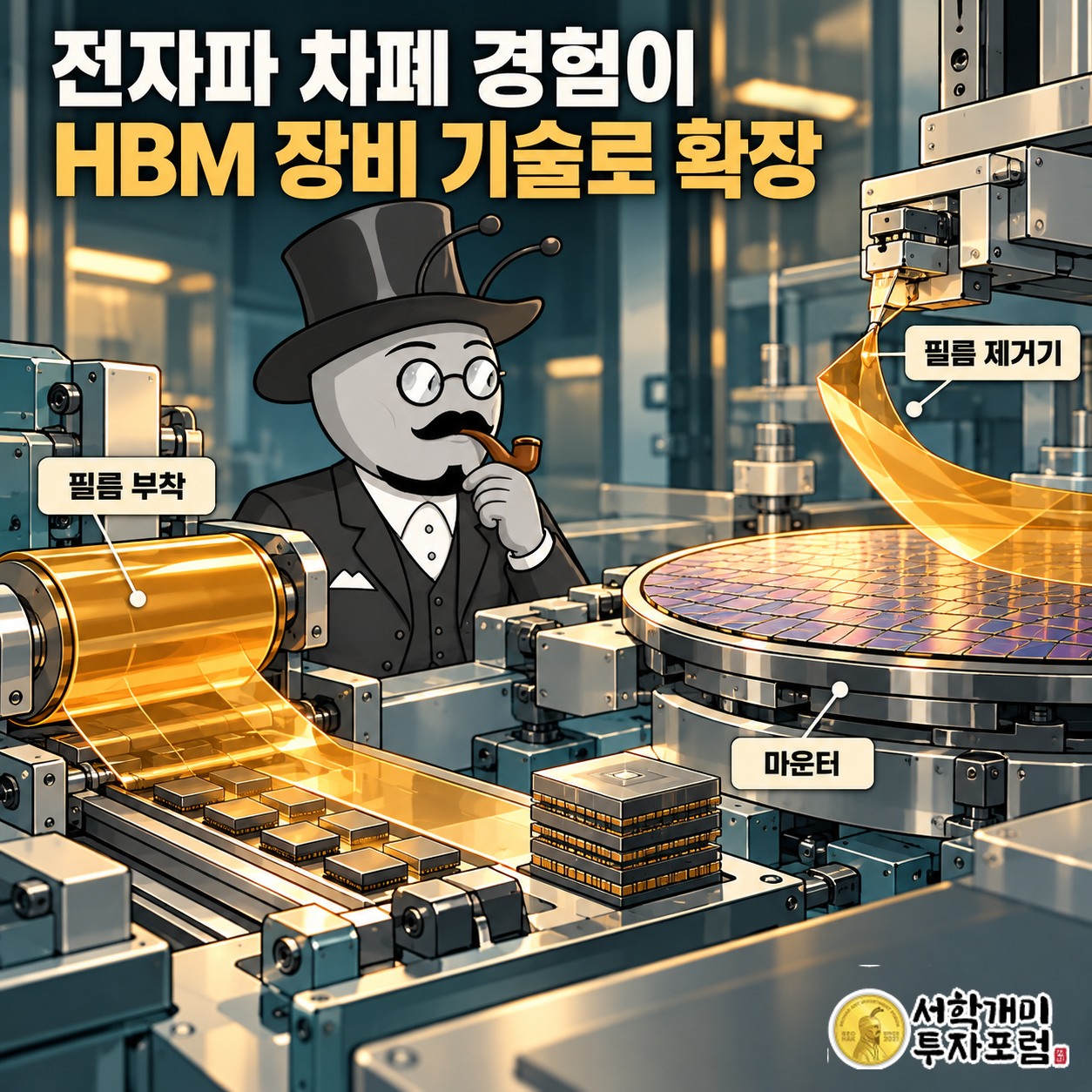 전자파 차폐 공정에서 익힌 필름 부착·분리 기술이 HBM용 마운터와 필름 제거기로 확장되는 과정