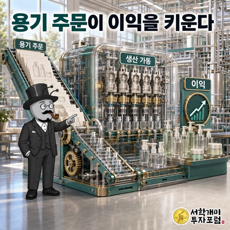 화장품 판매가 용기 추가 주문으로 이어지고 생산과 납품 뒤 이익이 남는 핵심 구조