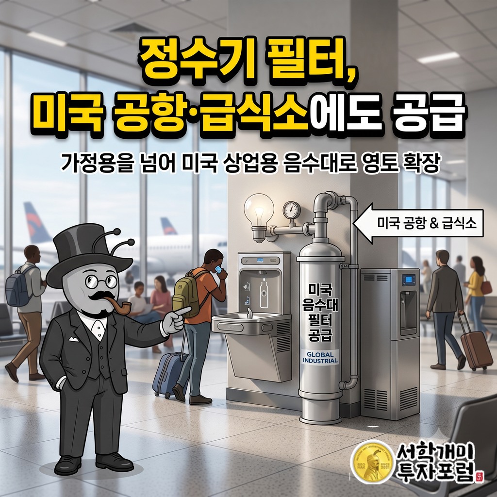 Global Industrial을 통해 미국 공항과 급식소 음수대에 공급되는 한독크린텍 필터