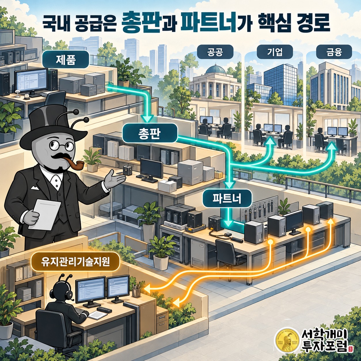 국내 총판과 파트너의 제품 공급 경로 및 도입 이후 유지관리기술지원