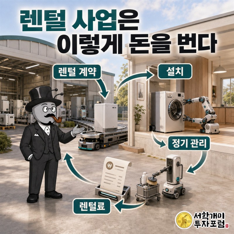 생활가전이 고객에게 전달된 뒤 제품값과 정기 이용료가 들어오는 회사 구조