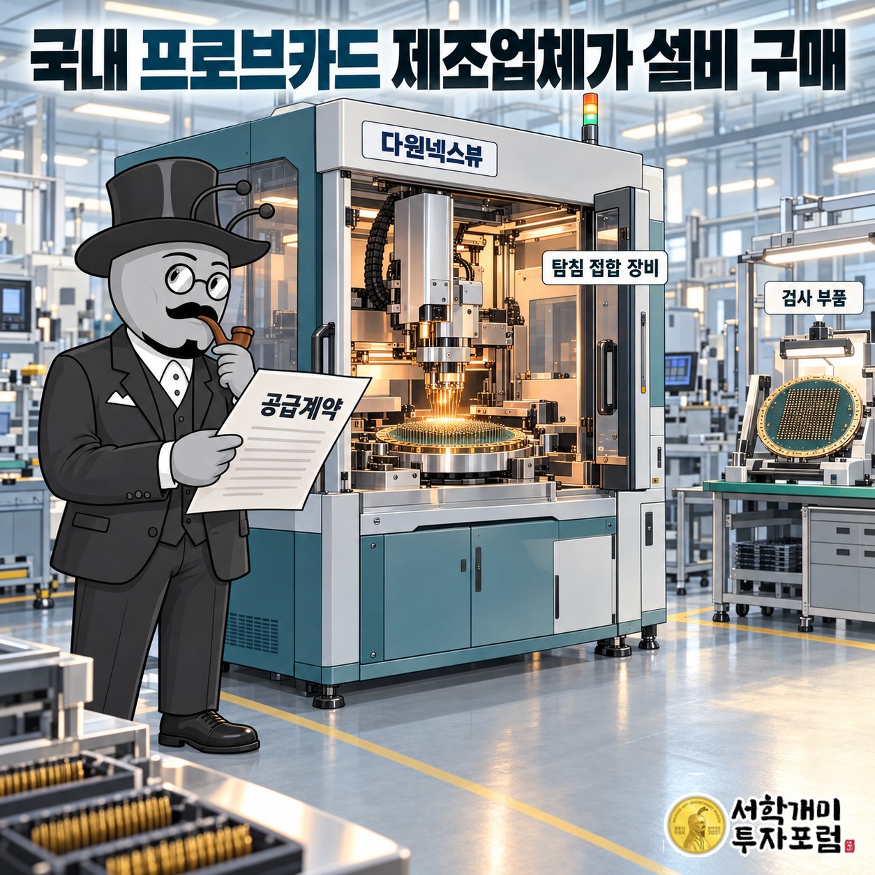 국내 프로브카드 제조에 필요한 탐침 접합 설비와 다원넥스뷰의 공급계약