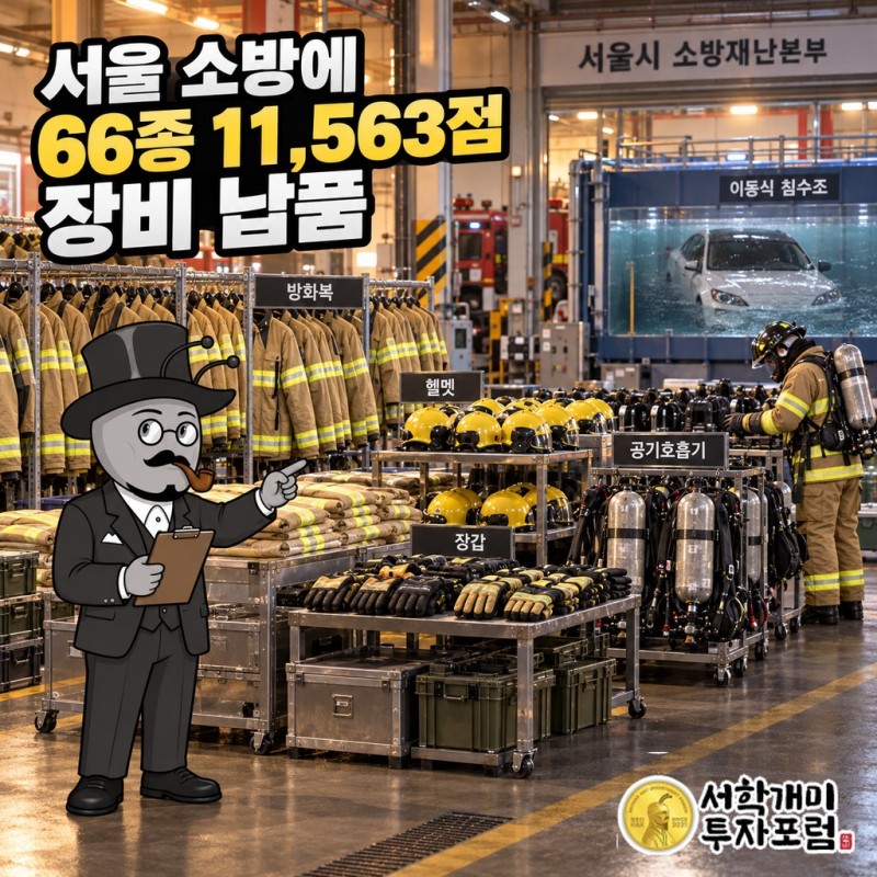 서울시 소방재난본부에 납품된 방화복·헬멧·장갑·공기호흡기 66종 11,563점