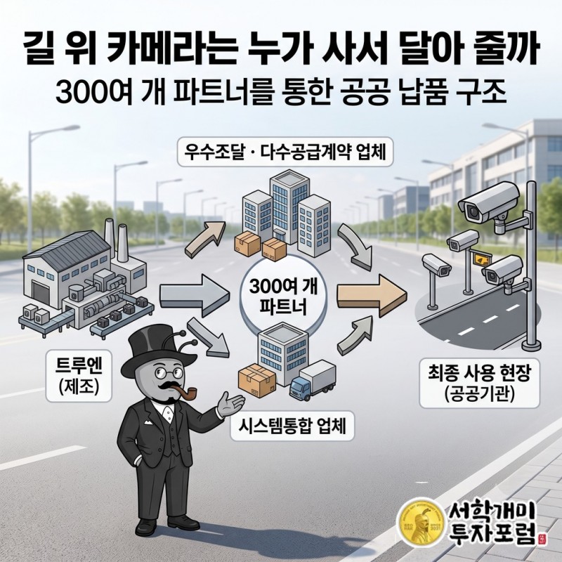 트루엔 카메라가 우수조달 업체와 시스템통합 업체를 거쳐 공공 현장에 공급되는 과정