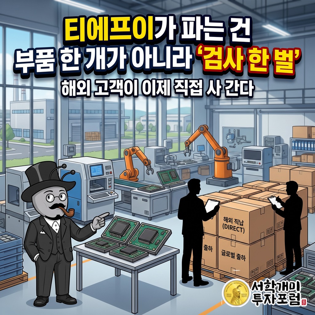 티에프이의 칩 검사 부품 4가지와 화성 공장을 담은 표지 이미지