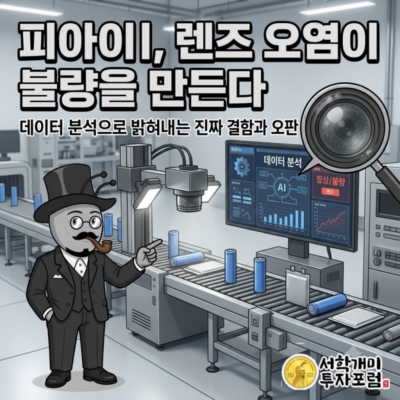 피아이이가 불량 판정을 받은 검사 데이터를 다시 분석해 실제 결함과 정상 제품의 오판을 구분하는 과정