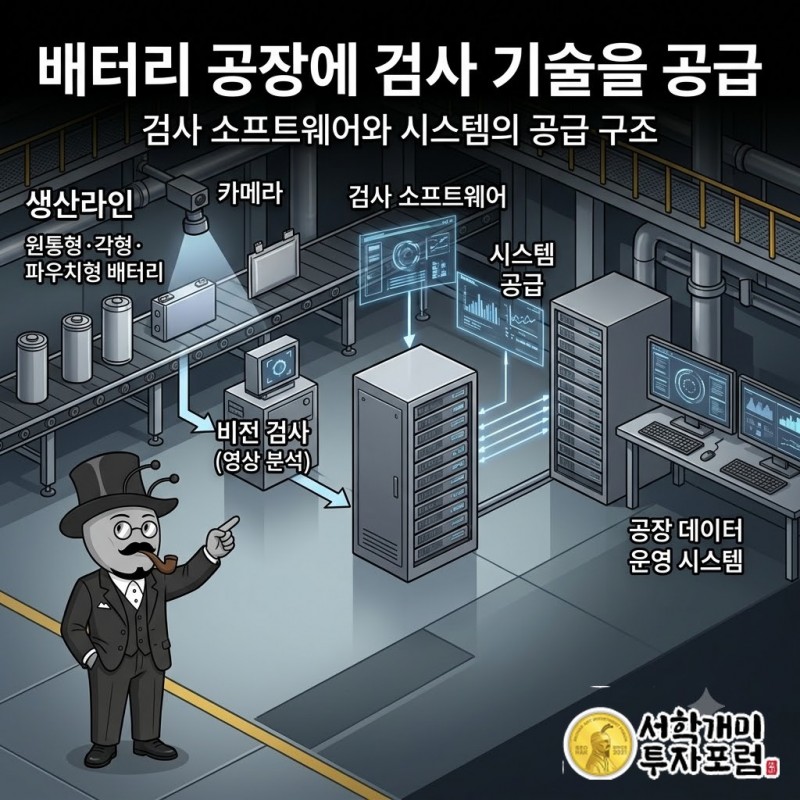 피아이이가 장비업체와 제조사에 검사 소프트웨어와 장비, 공장 데이터 운영 시스템을 공급하는 사업 구조