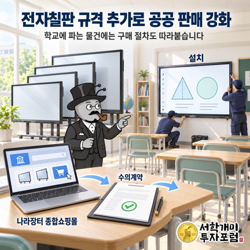 벡트 전자칠판의 우수조달물품 규격 추가와 학교의 구매·설치 과정