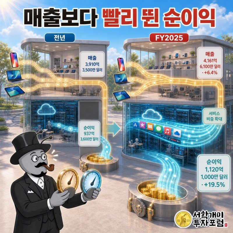 FY2024와 FY2025 매출 및 순이익 비교