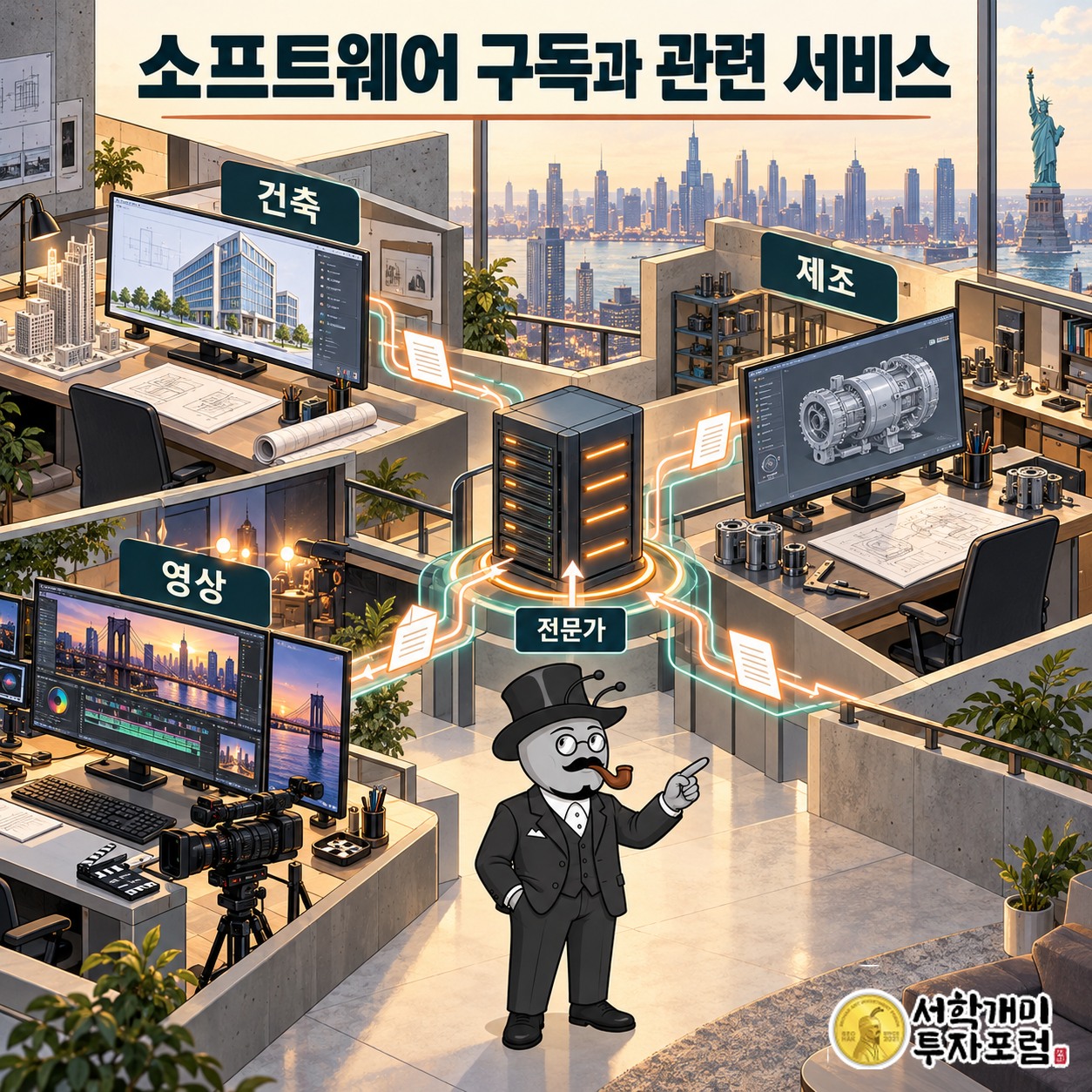 건축·제조·영상 전문가가 구독 소프트웨어와 관련 서비스를 구매하는 사업 구조
