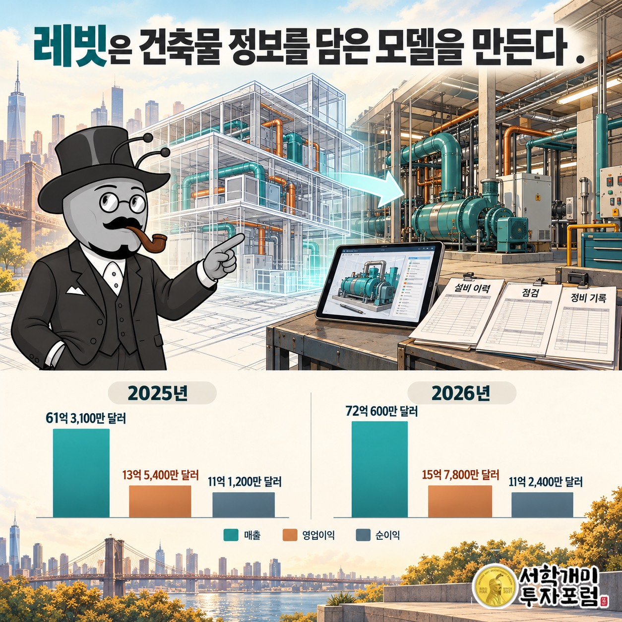 건축물 설계 모델과 MaintainX의 설비 이력·점검·정비 기록을 연결하는 사업 방향